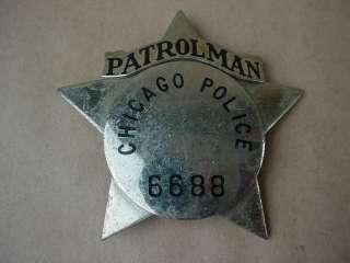   20s AntiqueObsolete Patrolman Chicago Police Star Badge Rare  