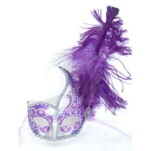   Swan Ciuffo Onda Feather Venetian Masquerade Mask