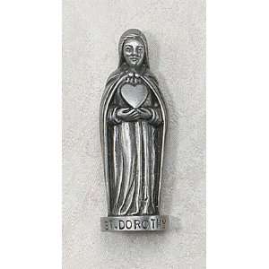  St. Dorothy 3 Patron Saint Statue Genuine Pewter Catholic 