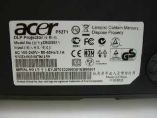 Acer P5271 DNX0811 DLP HDMI 3D Projector AS IS* 4712842453253  