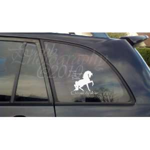   HORSE STICKER CAR OR TRAILER   WHITE/LARGE NEW 