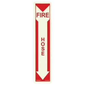 Jessup FS 7520 F 203 Fire Hose   Sign, Red Letters on Photoluminescent 