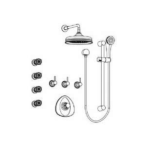 Aqua Brass Shower Kit W/ Ashley Handle KIT6425173pc Polished Chrome