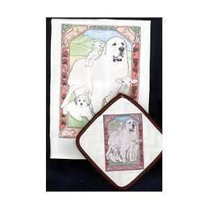  Great Pyrenees Dish Towel & Potholder