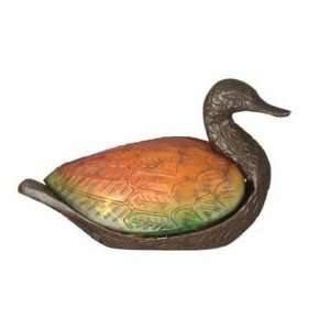  Dale Tiffany Table Lamp Amber Glass Green Duck Everything 