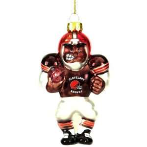  SC Sports Cleveland Browns Glass Football Player Ornament 