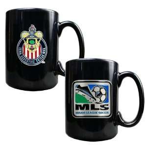  Club Deportivo Chivas USA 2pc Black Ceramic Coffee Mug Set 