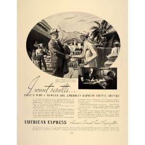  1937 Ad American Express Travel Service Businessman 