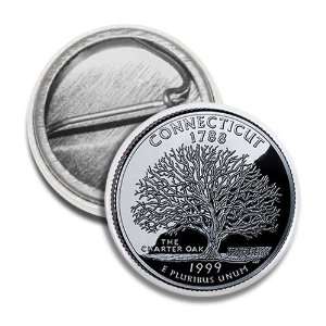  CONNECTICUT State Quarter Mint Image 1 inch Mini Pinback 