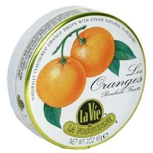 La Vie La Vosgienne Orange Hard Candy, 2 Ounce Tins (Pack of 5)