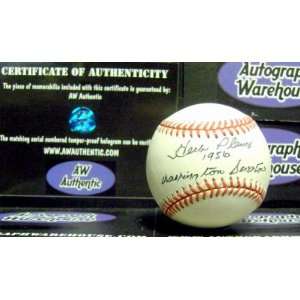   Herb Plews autographed American League Baseball