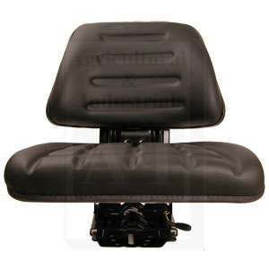 TRACTOR SEAT ADJ TRAC /SPRING RIDE FLAT BACK BLACK  
