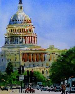 Original Washington DC Landscape Cityscape Painting Art  