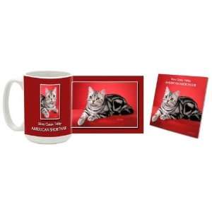 American Shorthair Mug & Coaster Gift Box Combo   Cat/Kitten/Feline 
