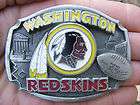 Pewter WASHINGTON REDSKINS Belt Buckle (2) NFL Enamel LOGO Football 