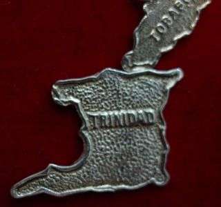 Map Trinidad and TOBAGO pendant charm silver Jewelry  