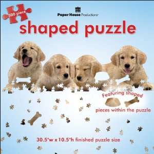 Jigsaw Shaped Puzzle 500 Pieces 30.5X10.5 Golden Retriever Puppies 