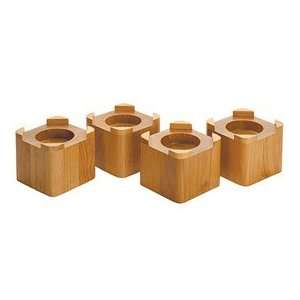  Stacking Wood Bed Risers Natural Set of 4