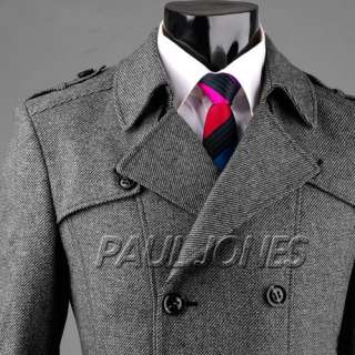 PJ Mens Warmth Winter Gray Long Coats Jacket 3size New  