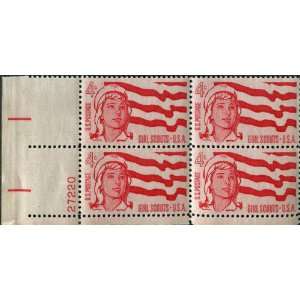 GIRL SCOUTS #1199 Plate Block of 4 x 5¢ US Postage Stamps