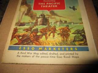   ESSO GASOLINE WWII ERA WAR MAP III PACIFIC THEATER MAP GOOD CONDITION