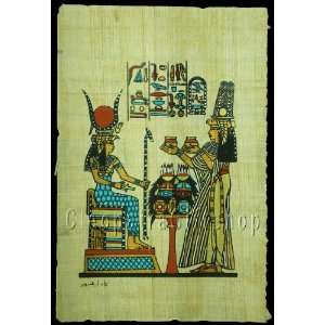   made Queen Nefertari Offering To goddess Isis Papyrus
