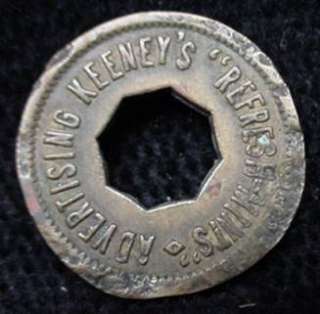 KEENEYS REFRESH MINTS Advertising Trade Token 5 Cents  