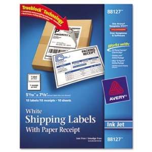 Avery 88127   Shipping Labels with Paper Receipt, 5 1/6 x 7 5/8, White 