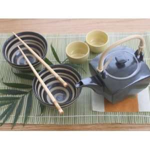  Japanese Table Set with Teapot and Rice Bowl Photographic 