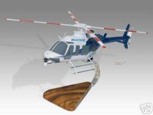 Bell 407 Dallas Police Wood Helicopter Model  