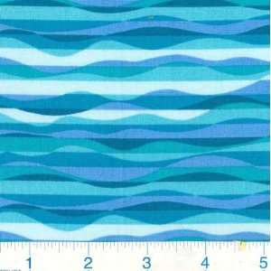  45 Wide Retro Waves Aqua Fabric By The Yard Arts 