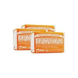   Dr. Bronners Citrus Orange Bar Soap    5 oz Each / Pack of 3 Beauty