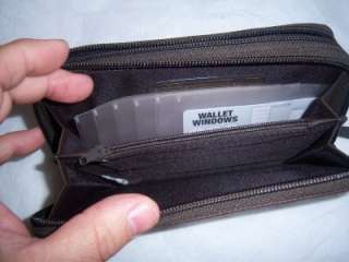 New Mundi Double ziparound Checkbook Leather Wallet,Br  