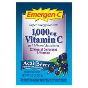 Alacer, Emergen C, 1,000 Vitamin C, Acai Berry Flavored Fizzy Drink 