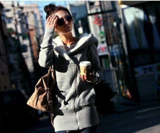 Korea Womens Lady Long Sleeve Hoodie Jacket Coat Warm  