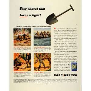  1944 Ad Borg Warner Ingersoll Steel Disc Foxy Shovel WWII 
