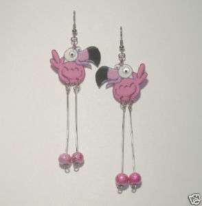 Googly Eyed Silly Flamingo Earrings WACKY WHIMSICAL FUN  