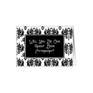  Will You Be Our Guest Book Attendant? Black and White 
