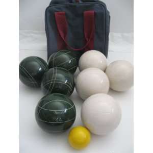  Engraved Bocce package   107mm EPCO White and Green balls 