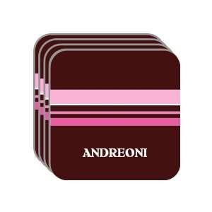 Personal Name Gift   ANDREONI Set of 4 Mini Mousepad Coasters (pink 