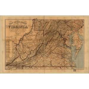 Civil War Map Map of the State of Virginia compiled from 