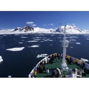  Cruise Vessel in Hornesund Fjord, Spitzbergen, Svalbard, Arctic 