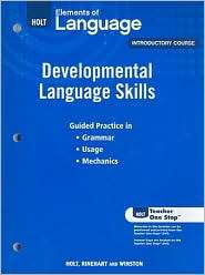 Holt Elements of Language Introductory Course Developmental Language 
