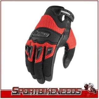 Icon Twenty Niner Red Black Leather Glove New XXL 2XL  