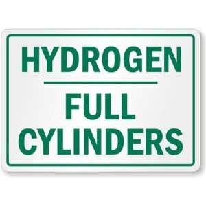  Hydrogen, Full Cylinders Laminated Vinyl Sign, 7 x 5 