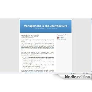  Management is the Architecture Kindle Store McKeever and 