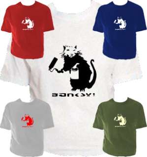 Banksy paint roller rat Tshirt Multi colours s xxl  
