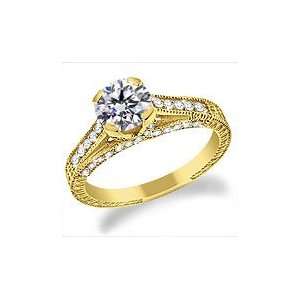  Antique Style Diamond Ring in 14K Gold handcrafted Setting 