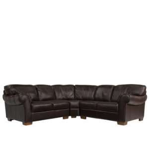  Palermo Brown Leather 3pc Sectional Sofa