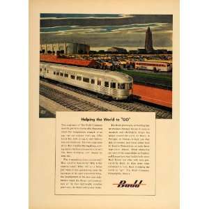 1949 Ad Budd Railroad Car Train Station Leslie Ragan   Original Print 